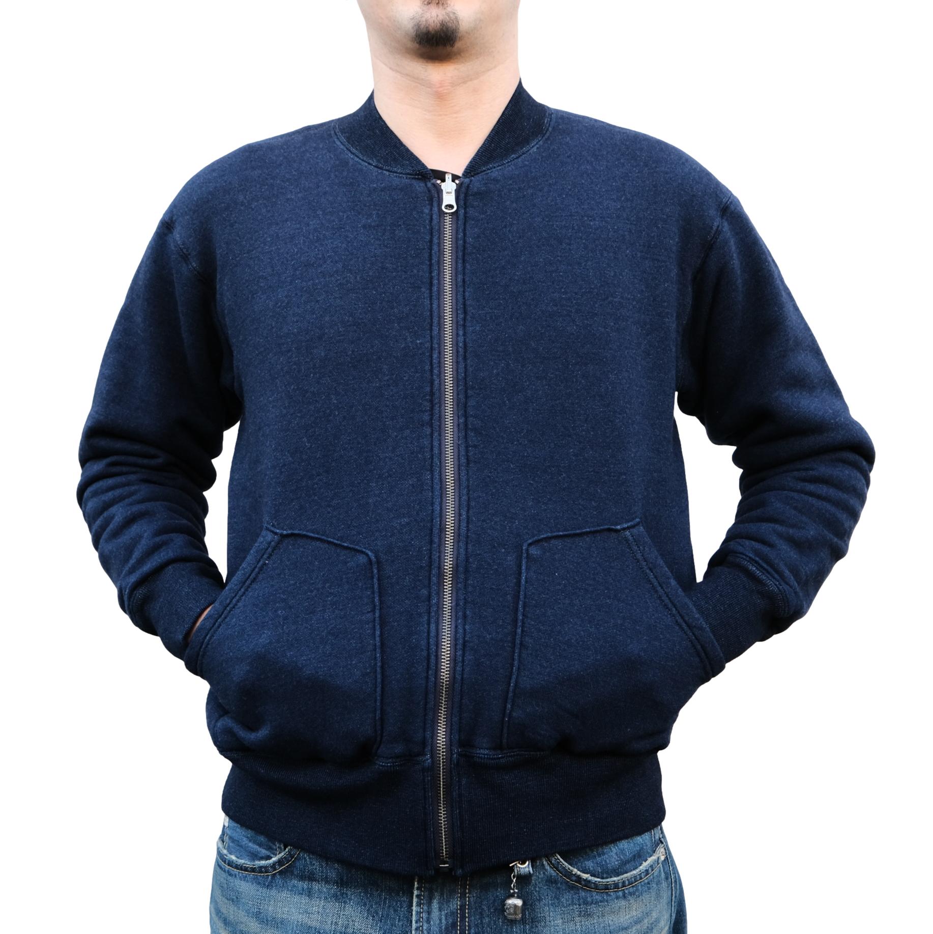 Studio D'Artisan Reversible Indigo Dyed Heavy Thermal Track Jacket