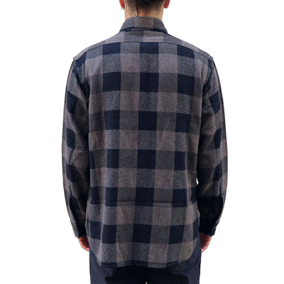 Studio D'Artisan Heavyweight Check Flannel Shirt (Gray)