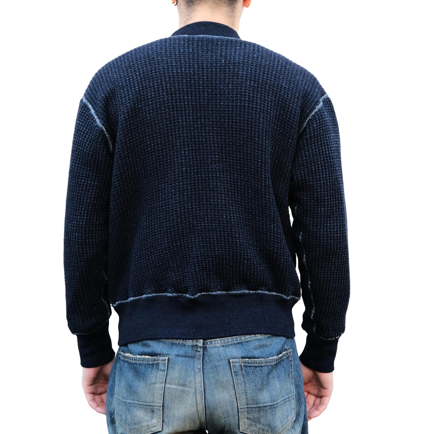 Studio D'Artisan Reversible Indigo Dyed Heavy Thermal Track Jacket