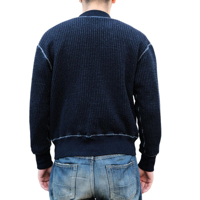 Studio D'Artisan Reversible Indigo Dyed Heavy Thermal Track Jacket