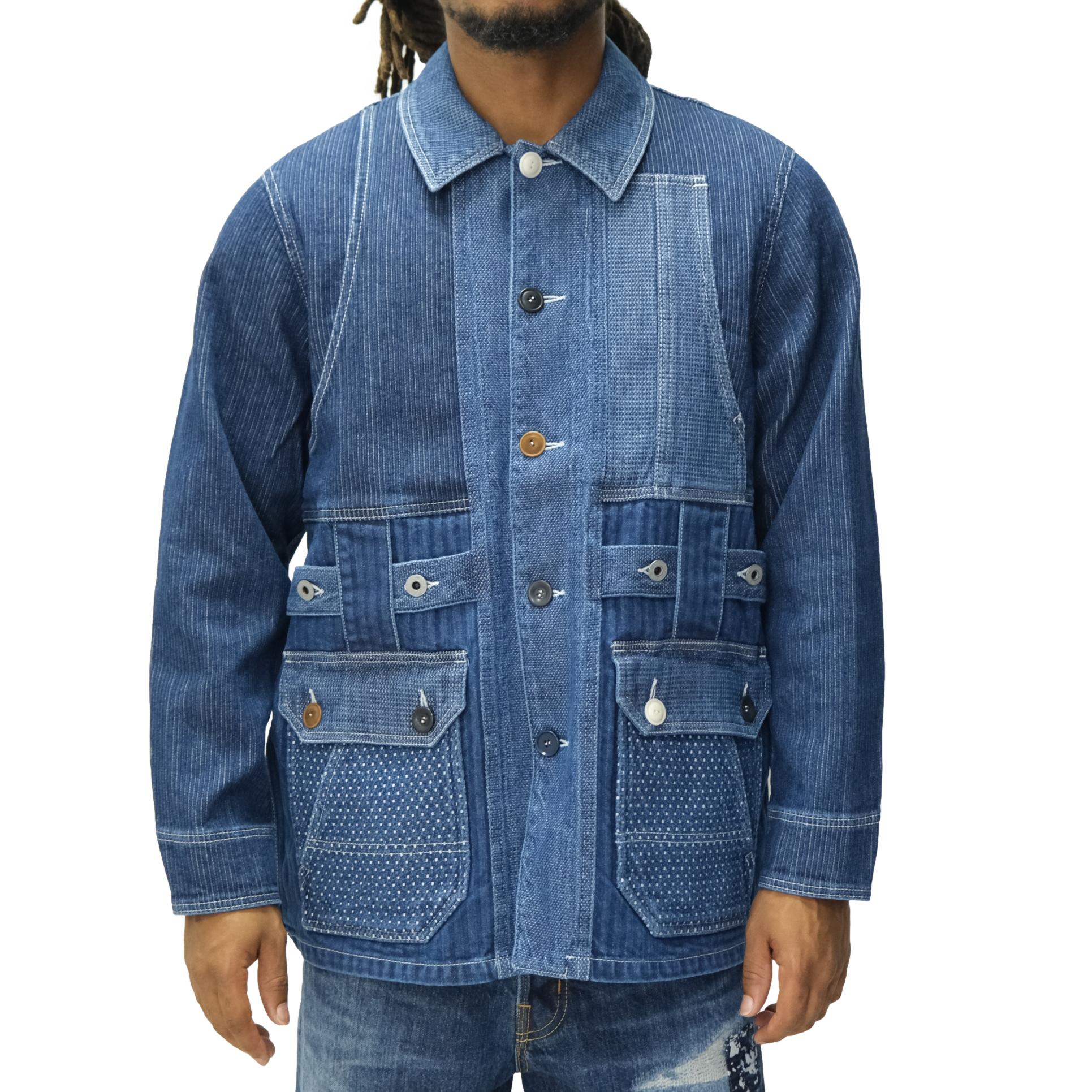 FDMTL Distressed Indigo Patchwork Coverall