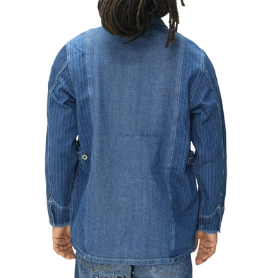 FDMTL Distressed Indigo Patchwork Coverall