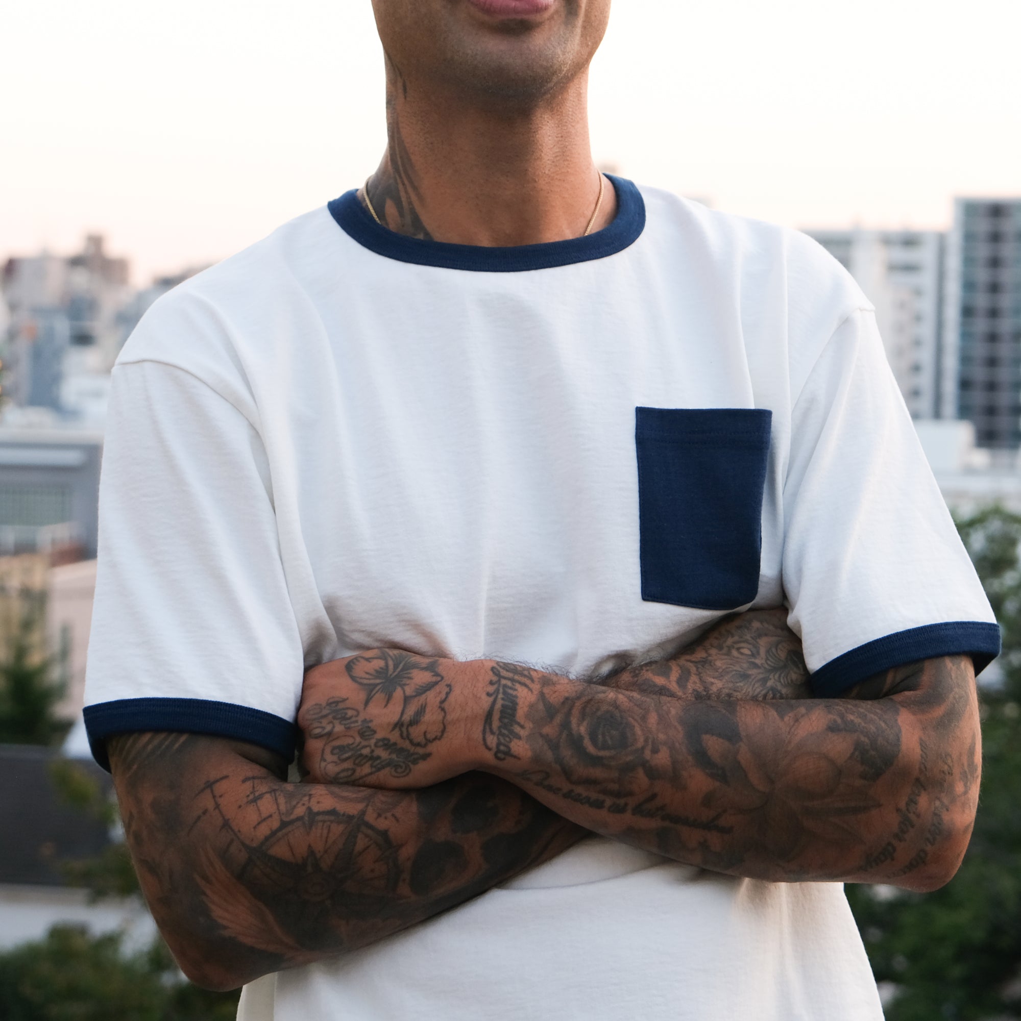 OD+TR Heavyweight "Aizome" Ringer Tee