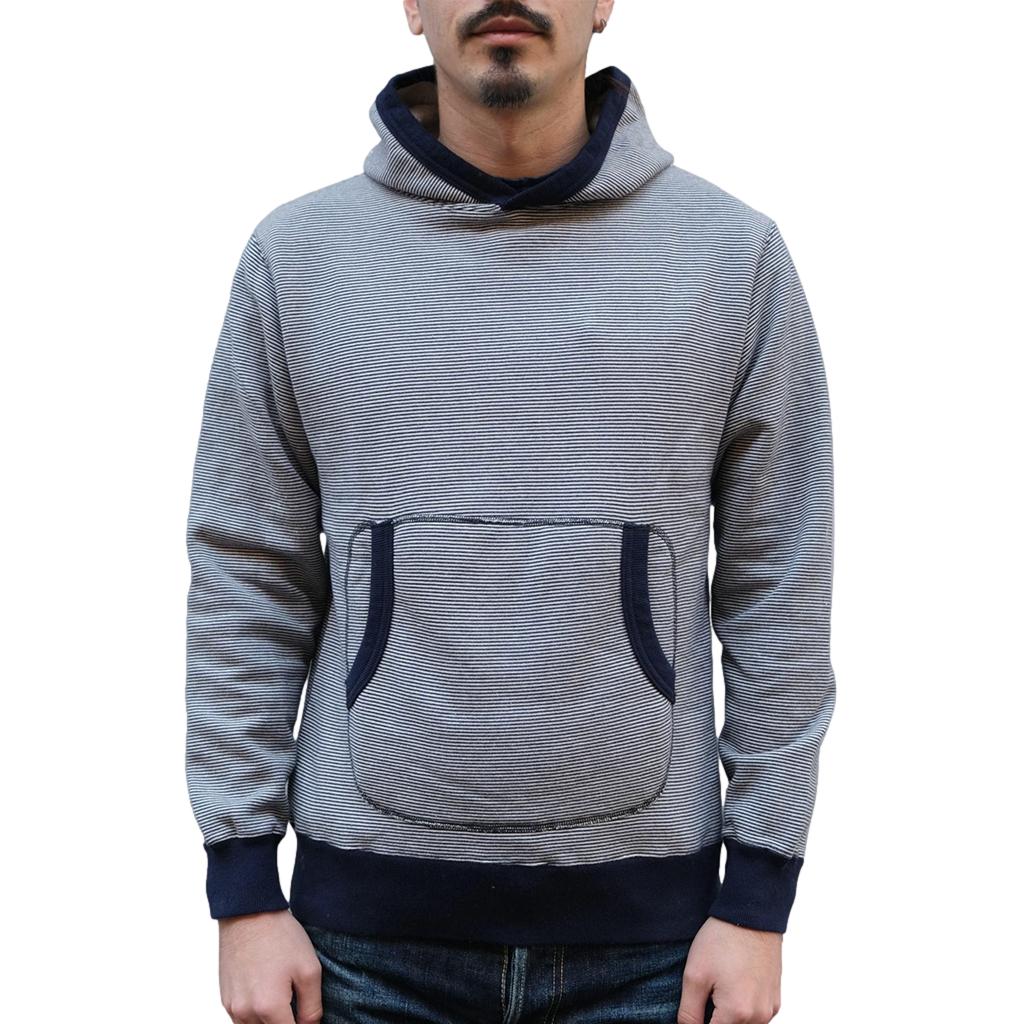 Loop & Weft SZ Vintage Pinborder Knit Hooded Sweatshirt (Navy