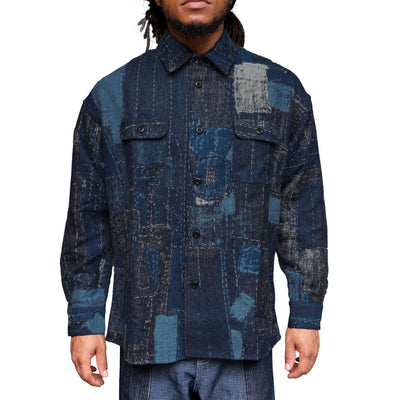 FDMTL Indigo Boro Patchwork Shirt