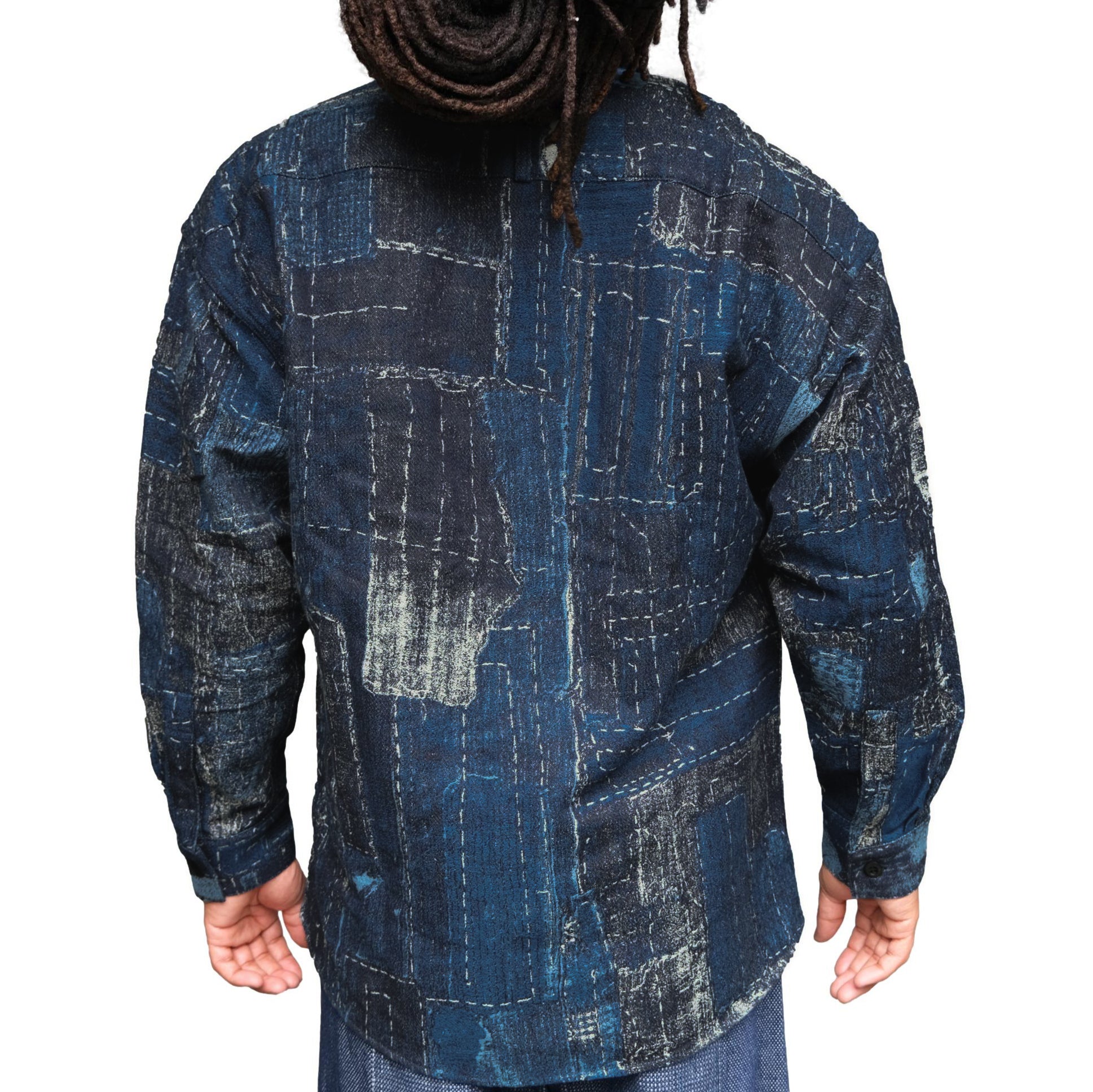 FDMTL Indigo Boro Patchwork Shirt