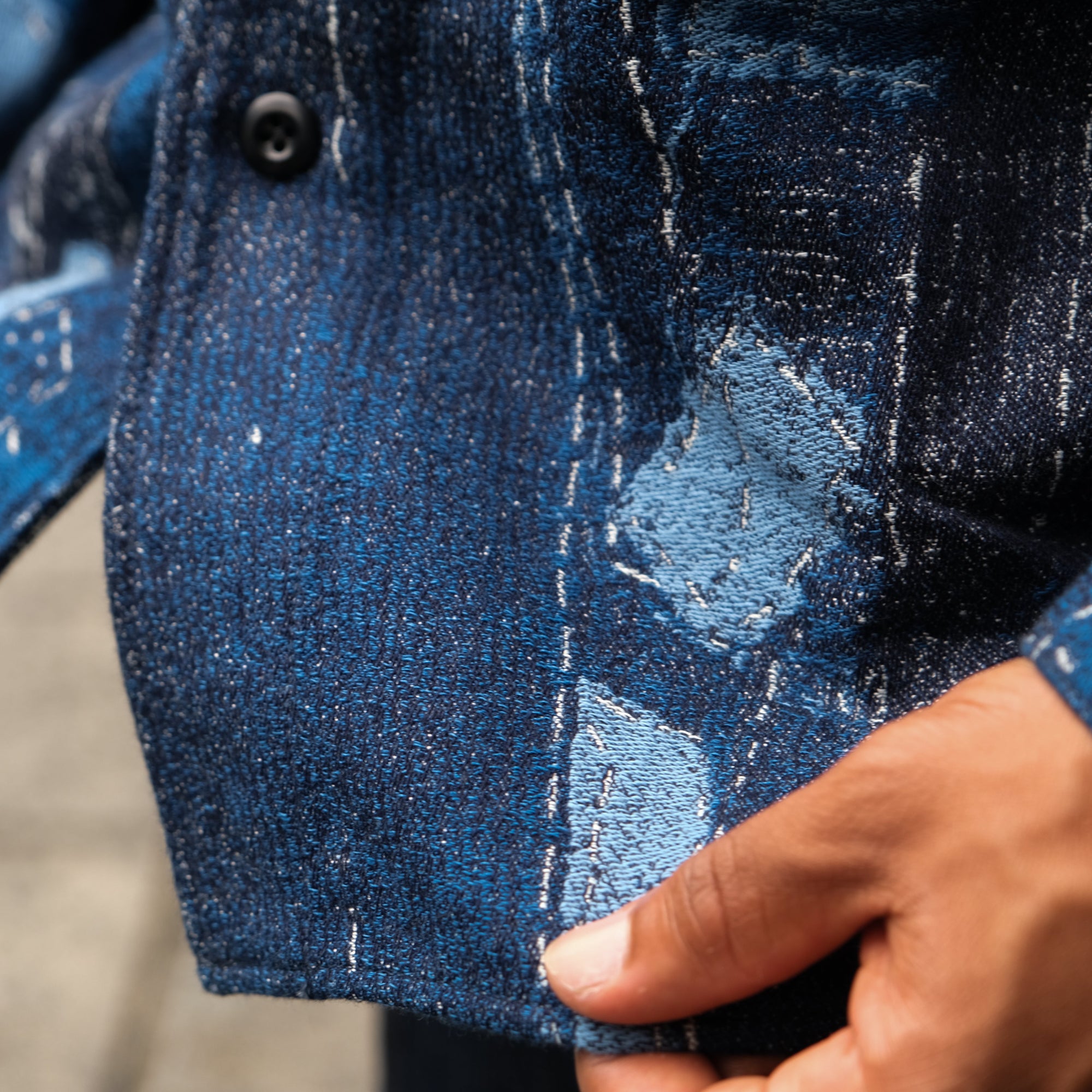 FDMTL Indigo Boro Patchwork Shirt