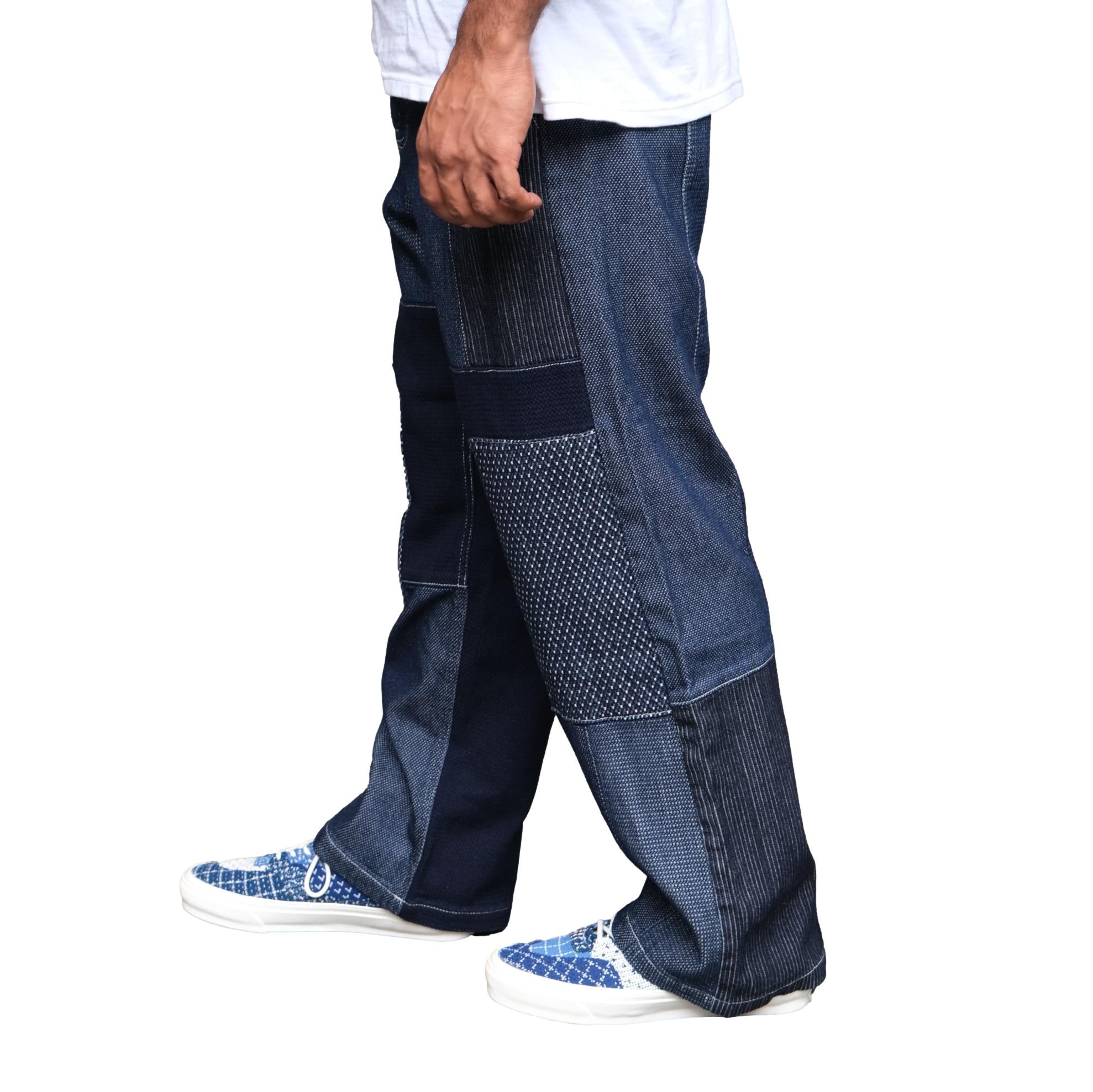 FDMTL Indigo Patchwork Pants (Regular Straight)