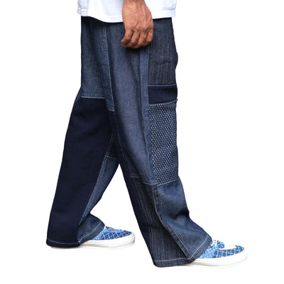 FDMTL Indigo Patchwork Pants (Regular Straight)