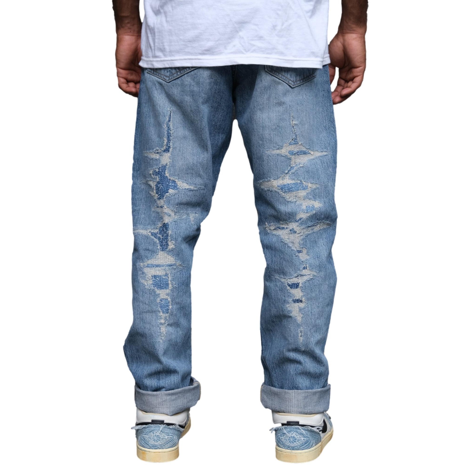 FDMTL Distressed Boro Selvedge Jeans (Regular Straight)