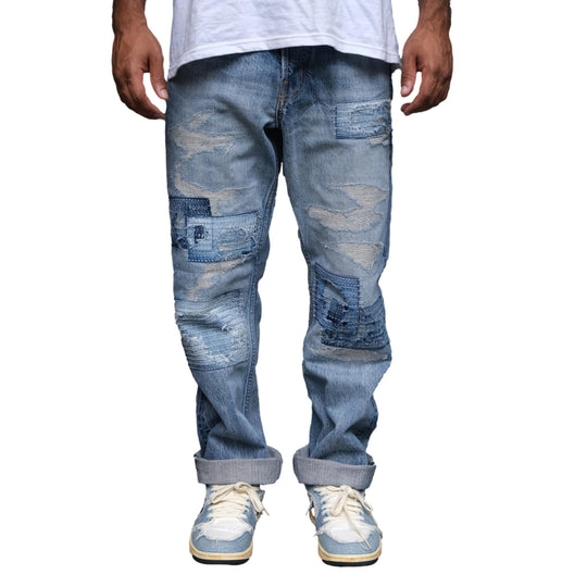 FDMTL Distressed Boro Selvedge Jeans (Regular Straight)
