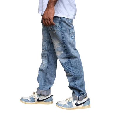 FDMTL Distressed Boro Selvedge Jeans (Regular Straight)