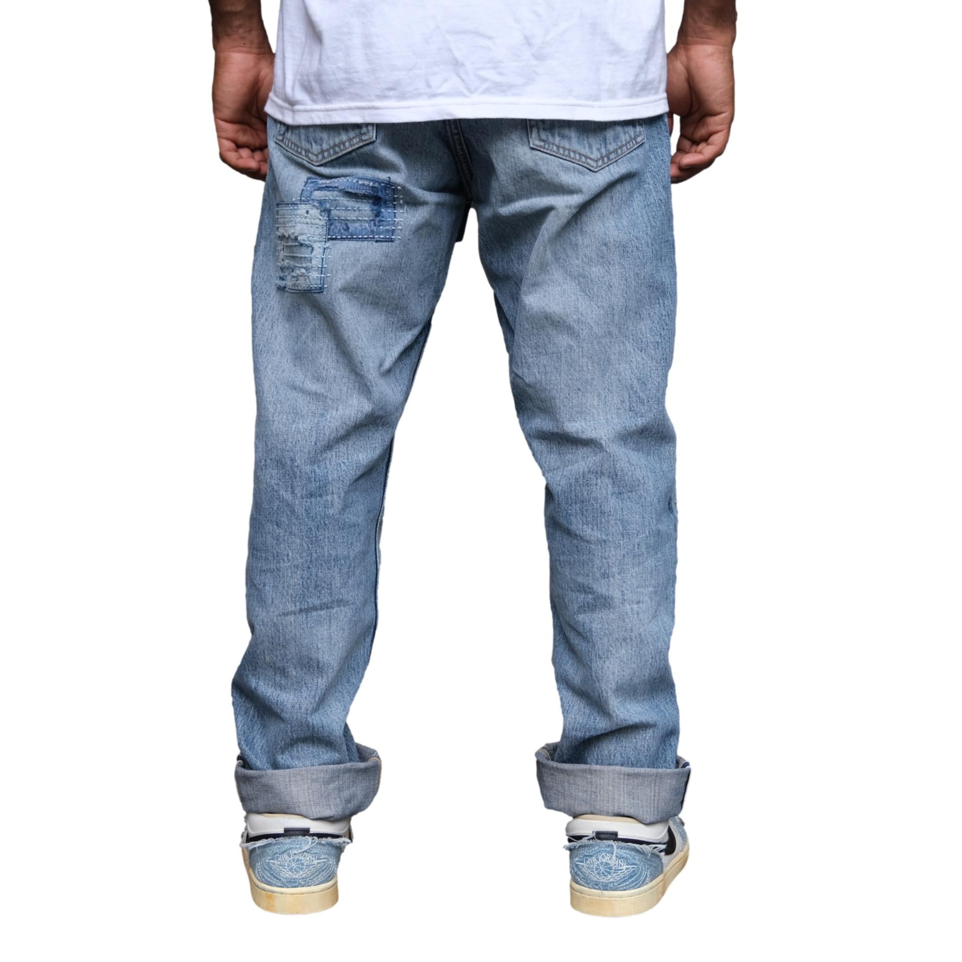 FDMTL Distressed Boro Selvedge Jeans (Regular Straight)