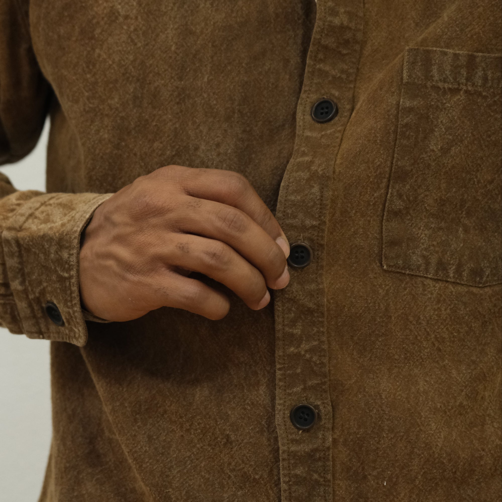 [Pre-Order] Studio D'Artisan Hand-dyed "Kakishibu-zome" Work Shirt
