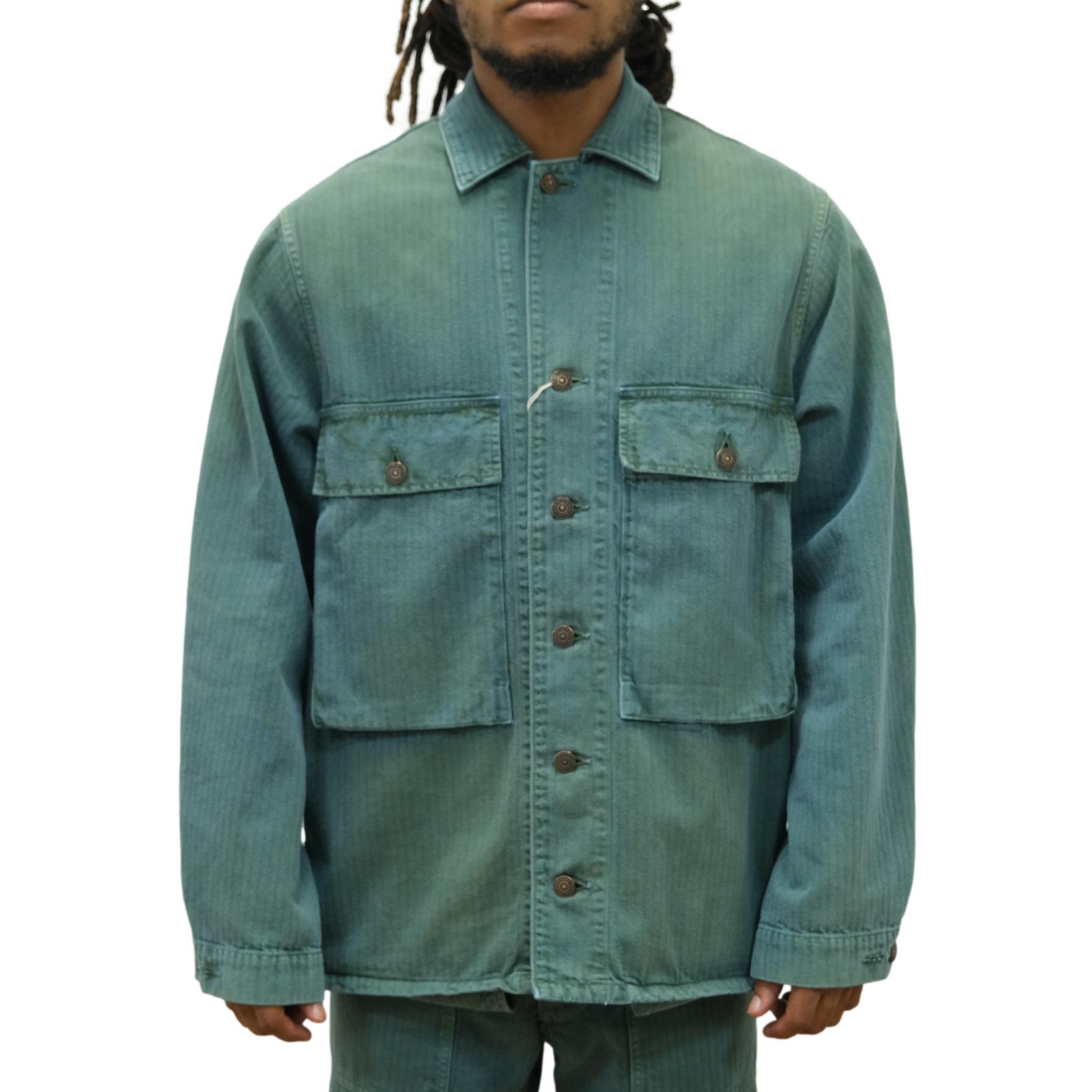 [Pre-Order] Studio D'Artisan "Indigo. Green" Herringbone Military Coverall