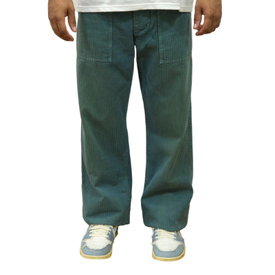 [Pre-Order] Studio D'Artisan "Indigo Green" Herringbone Baker Pants