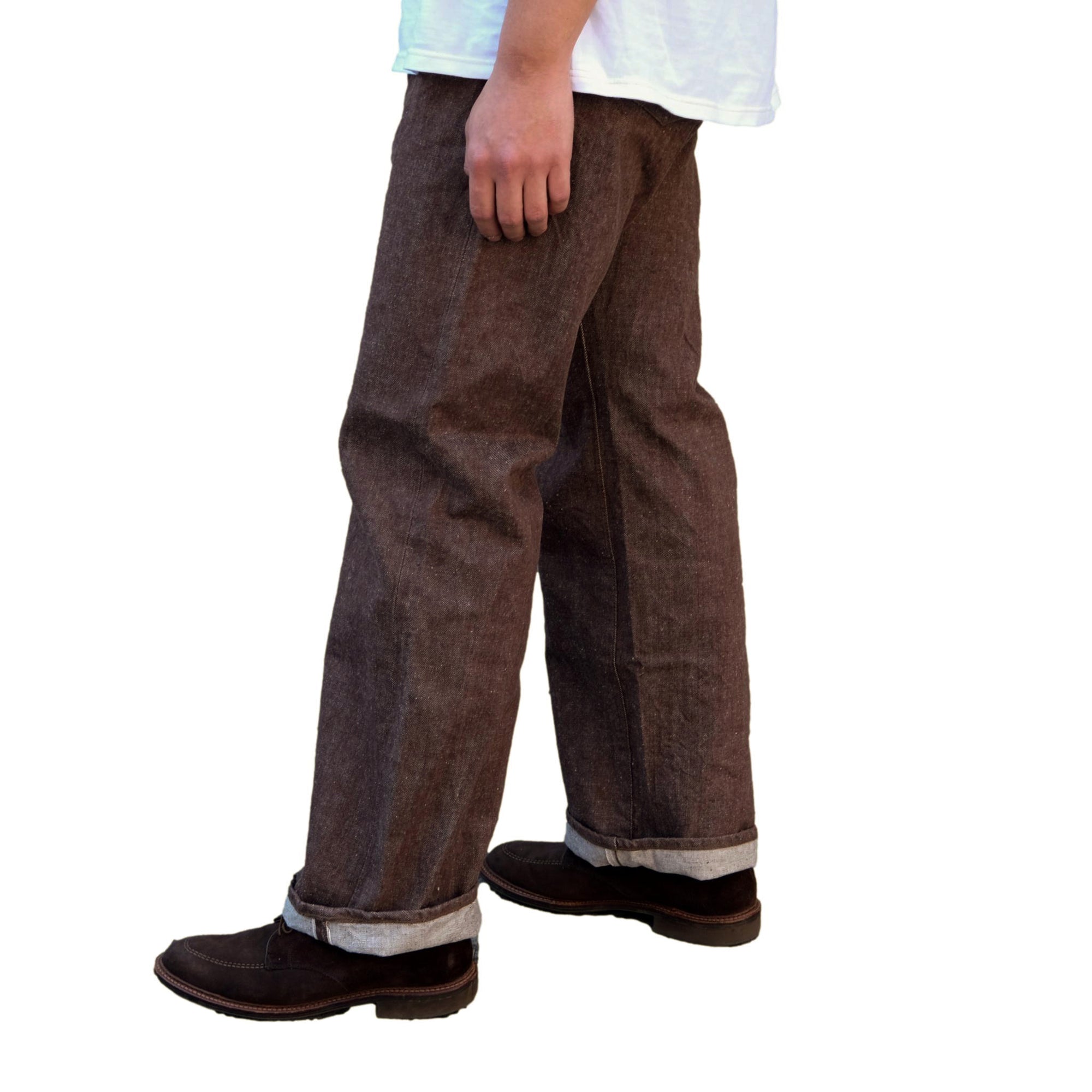 Samurai Jeans S310BRX "Kanoko" Brown Selvedge Denim Jeans (Wide Straight)