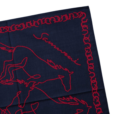 Samurai Jeans "Galloping Horses" Selvedge Bandana (Navy) - Okayama Denim