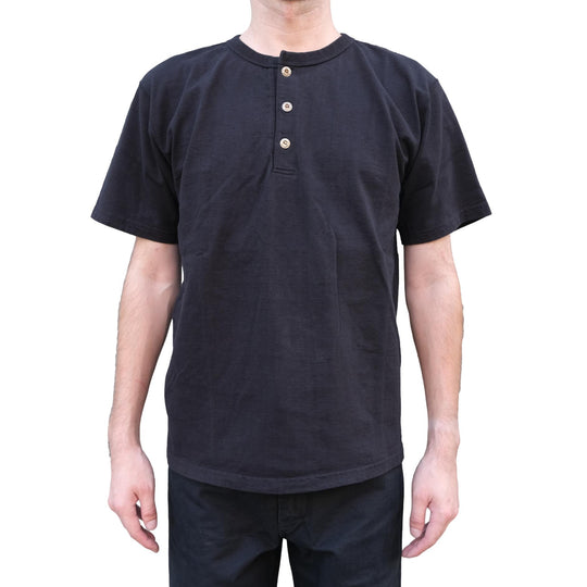 Studio D'Artisan 8213 Loopwheel Henley (Charcoal Black)