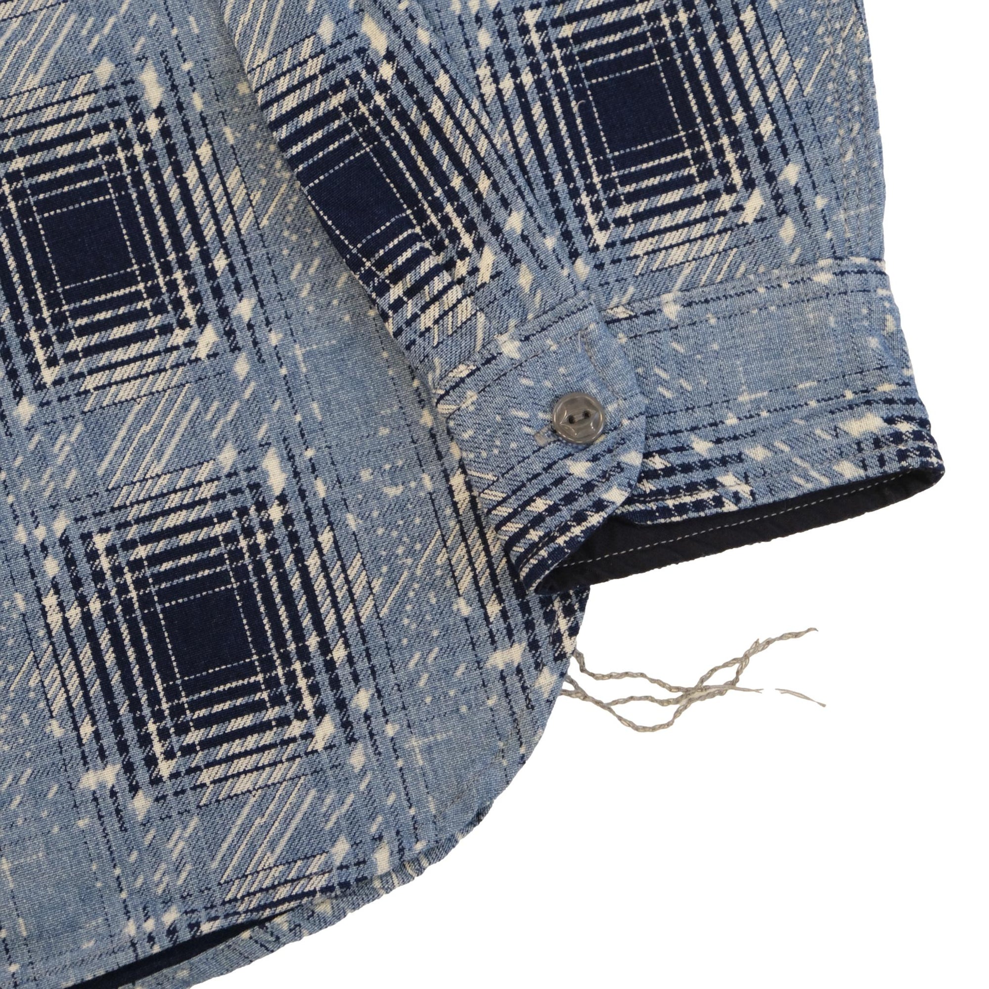 Samurai Jeans SSS26-YBC "Snowfall" Indigo Ombre Check Work Shirt