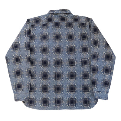 Samurai Jeans SSS26-YBC "Snowfall" Indigo Ombre Check Work Shirt