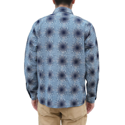 Samurai Jeans SSS26-YBC "Snowfall" Indigo Ombre Check Work Shirt