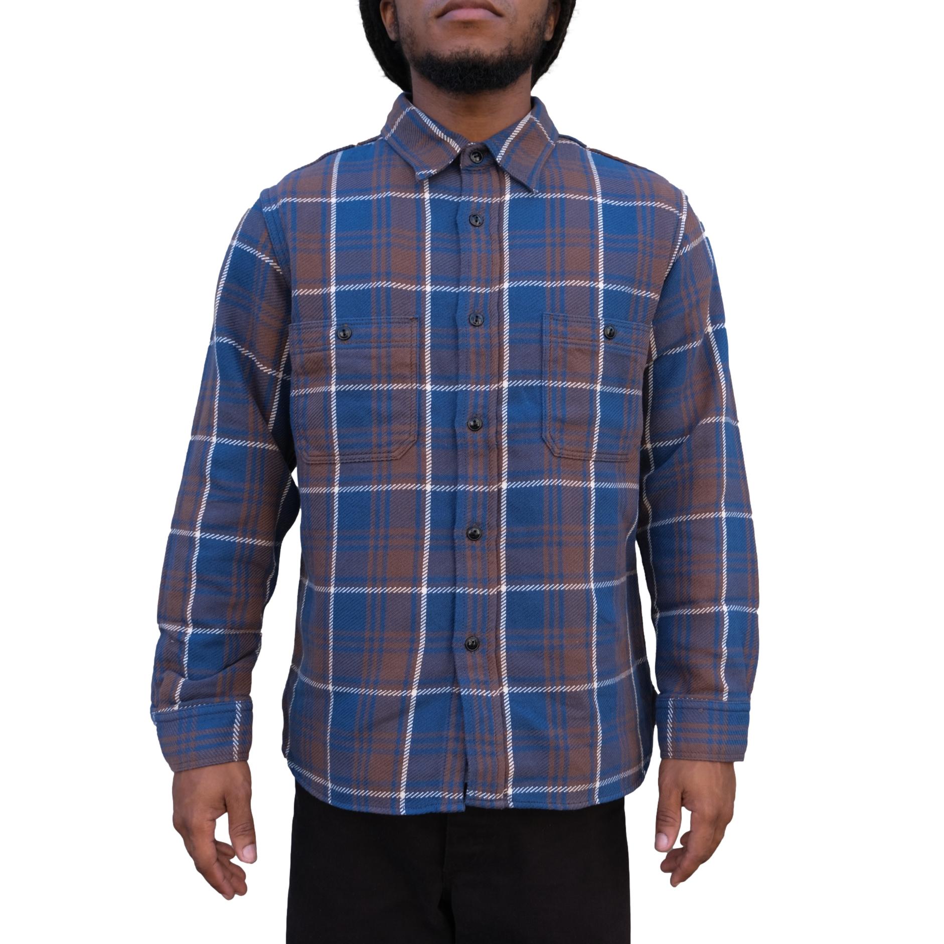 Fullcount Check Flannel Work Shirt (Blue)