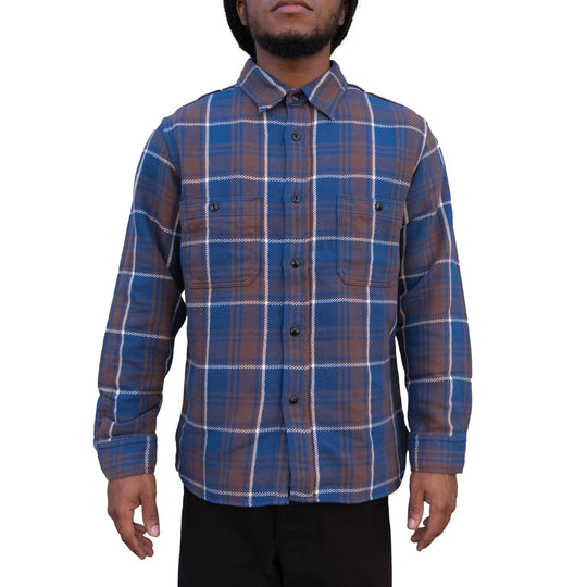 Fullcount Check Flannel Work Shirt (Blue)