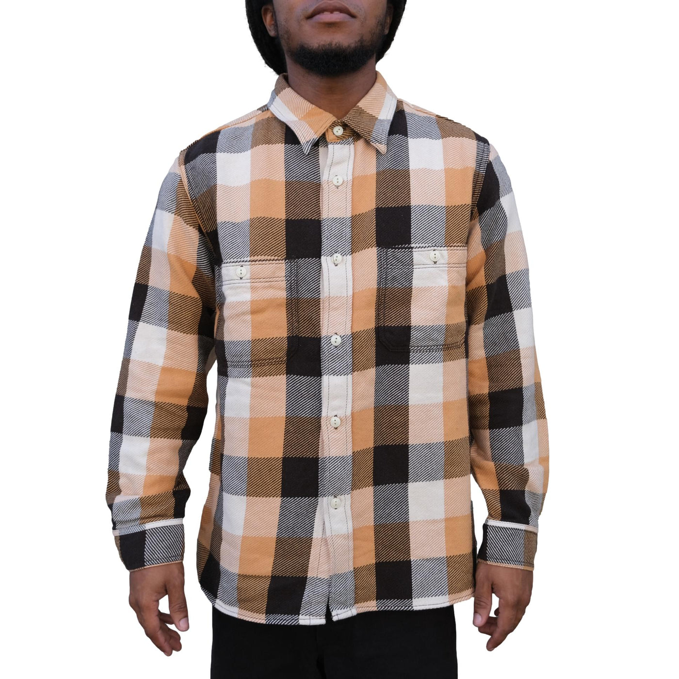 Fullcount Check Flannel Work Shirt (Beige)