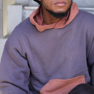 Fullcount "Fading" Loopwheel Hooded Sweatshirt (Egg x Bordeaux)