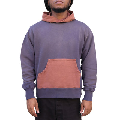 Fullcount "Fading" Loopwheel Hooded Sweatshirt (Egg x Bordeaux)
