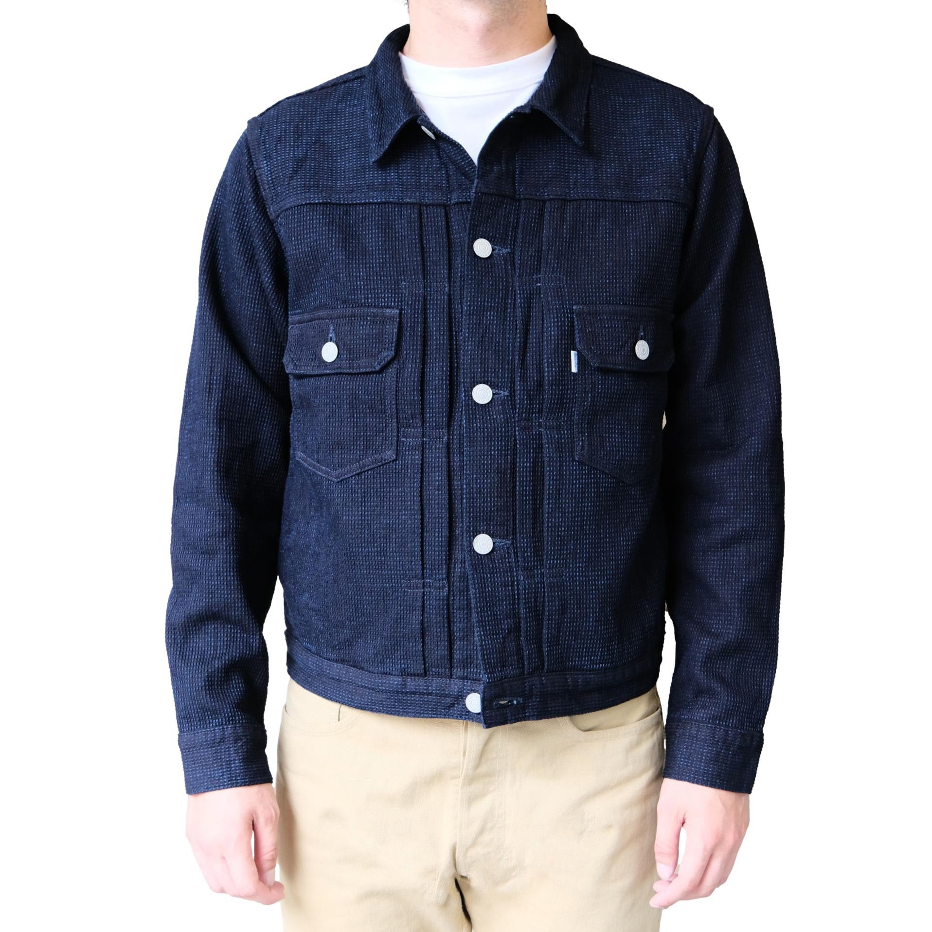 Omoto Denim 12oz. Indigo Cube Sashiko Type 2 Jacket