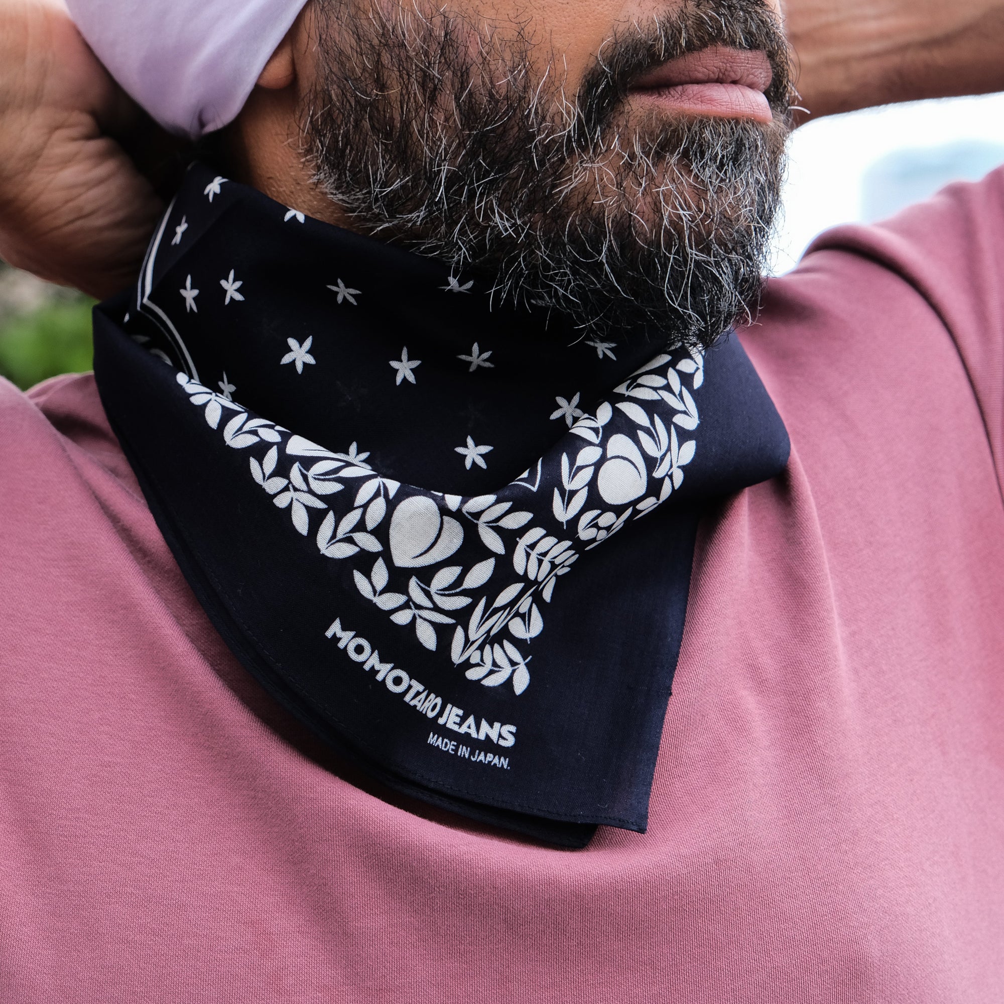 Momotaro Discharge Print Bandana