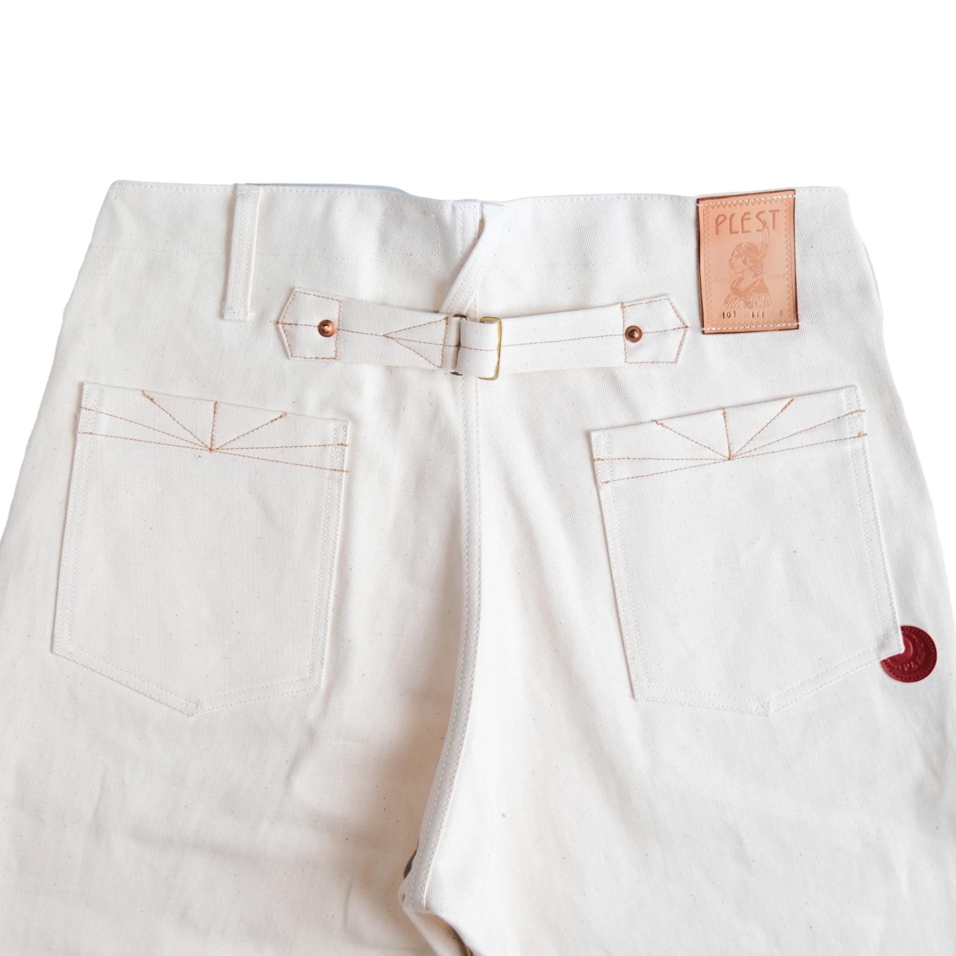 Plest "101" Ecru Selvedge Denim Jeans