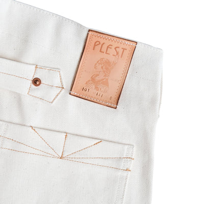 Plest "101" Ecru Selvedge Denim Jeans