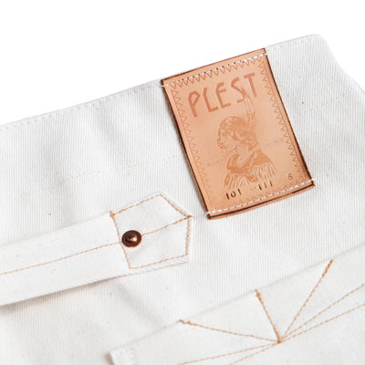 Plest "101" Ecru Selvedge Denim Jeans