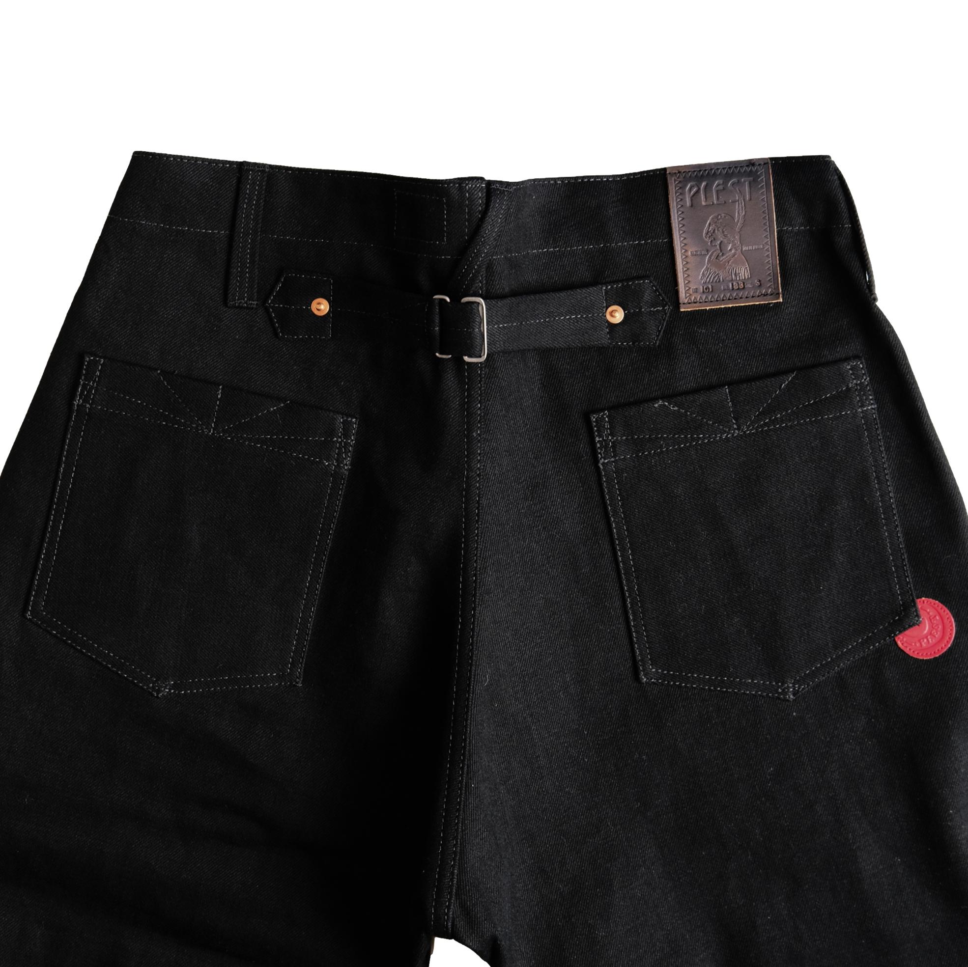 Plest "101" Black Selvedge Denim Jeans