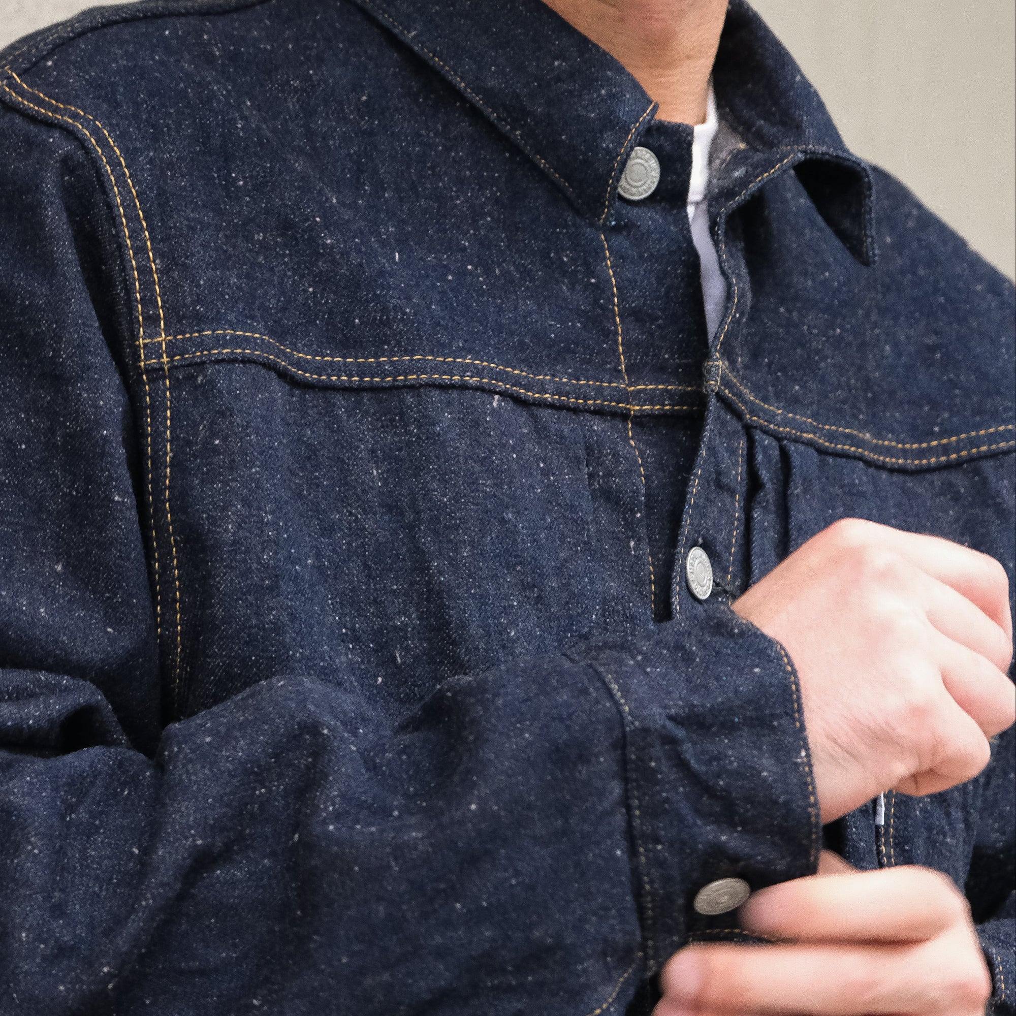 OD+OM 14.5oz. "Kumori” Overcast Nep Type 1 Selvedge Jacket