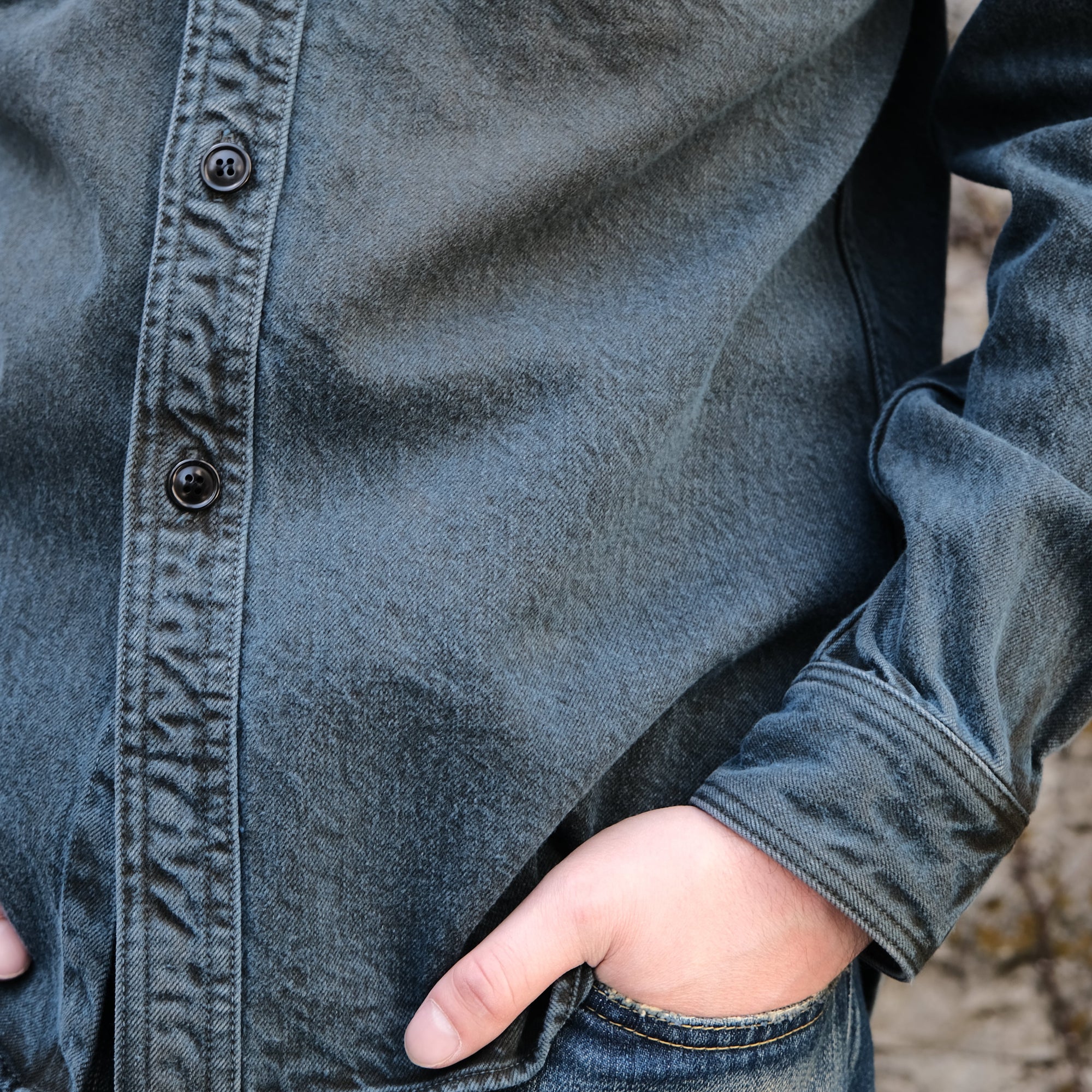 Studio D'Artisan "Kasane no Irome" Indigo x Kakishibu Work Shirt