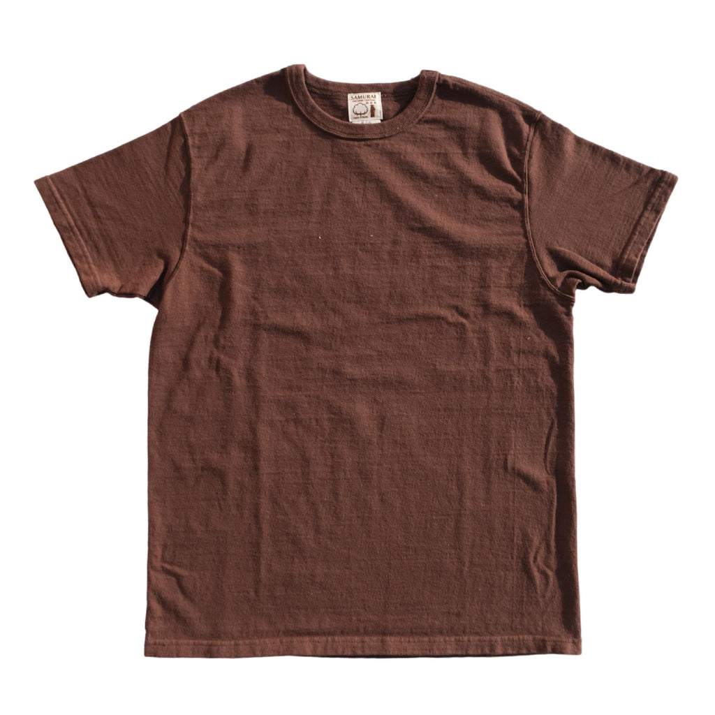 Samurai Jeans SJST-SC01 Organic Cotton Crewneck Tee (Chestnut) - Okayama Denim