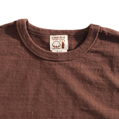 Samurai Jeans SJST-SC01 Organic Cotton Crewneck Tee (Chestnut) - Okayama Denim