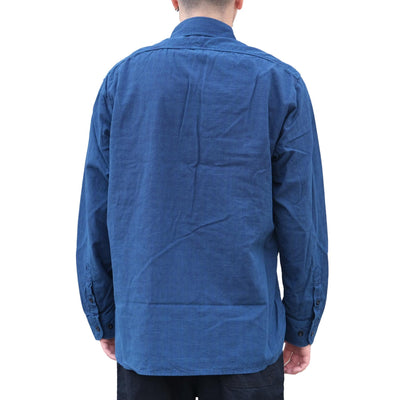 Omnigod Indigo Gingham Check Selvedge Chambray Work Shirt