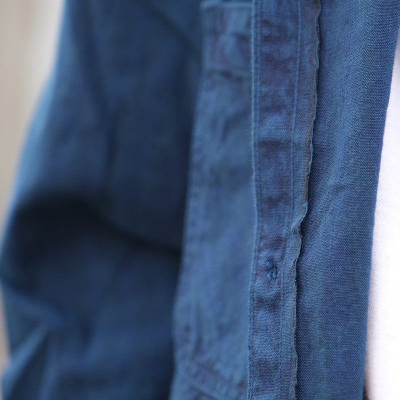 Omnigod Indigo Gingham Check Selvedge Chambray Work Shirt