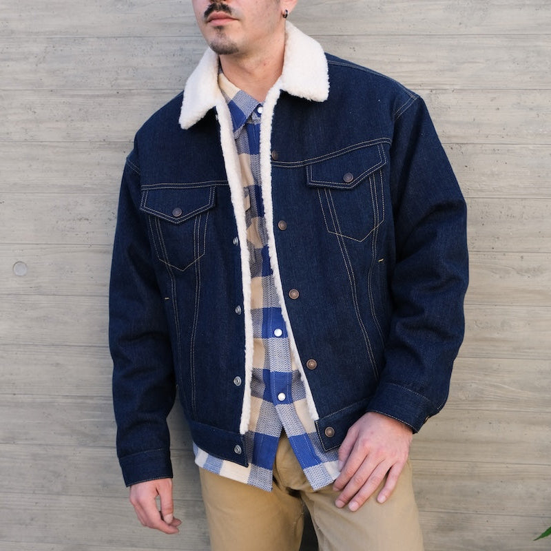 The Flat Head 12.5oz. Boa-lined Denim Jacket