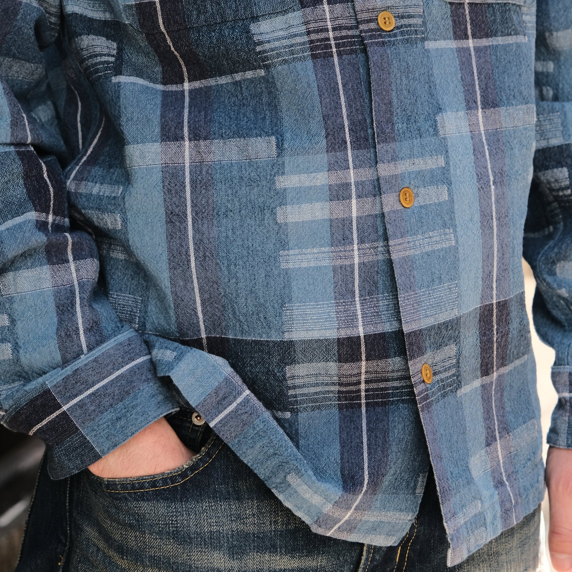 Studio D'Artisan "Noragi Patchwork" Work Shirt