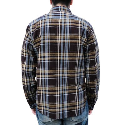 Studio D'Artisan No. 10 Heavyweight Check Flannel Shirt (Brown)