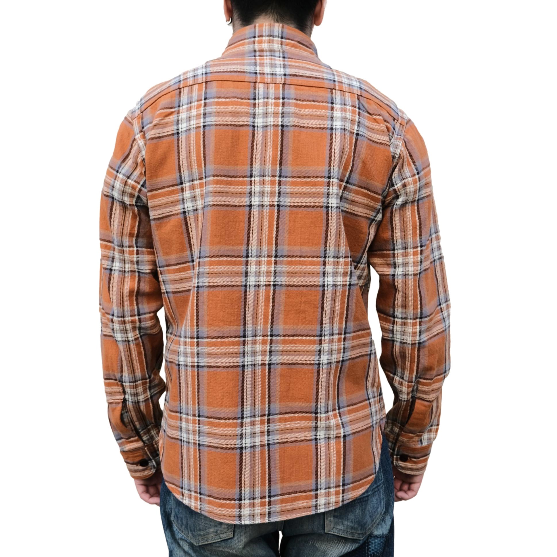 Studio D'Artisan No. 10 Heavyweight Check Flannel Shirt (Orange)