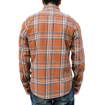 Studio D'Artisan No. 10 Heavyweight Check Flannel Shirt (Orange)