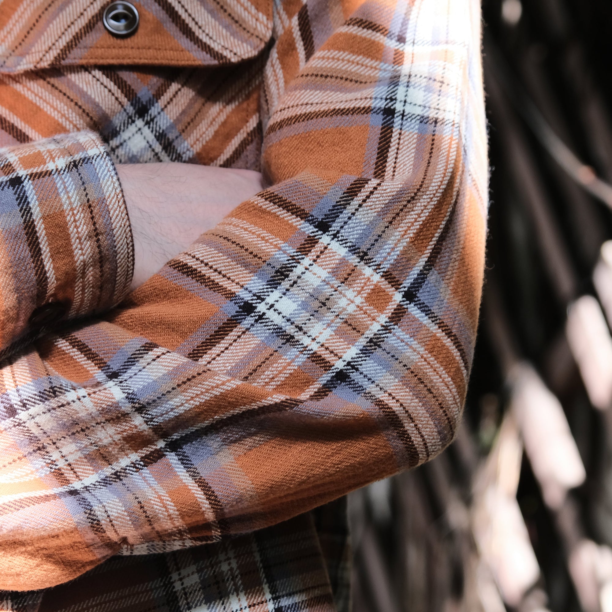 Studio D'Artisan No. 10 Heavyweight Check Flannel Shirt (Orange)