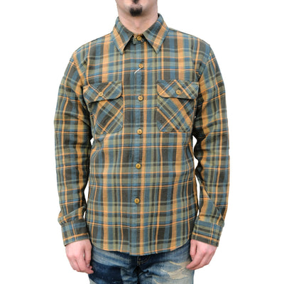 Studio D'Artisan No. 10 Heavyweight Check Flannel Shirt (Green)